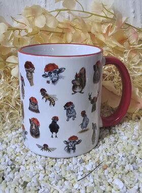 Schwarzwaldtasse Tier-Edition rot