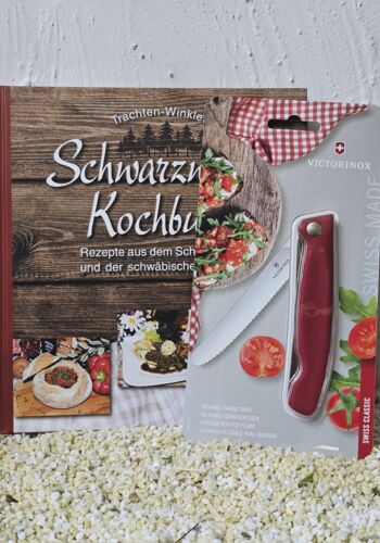 KB1020 Schwarzw&auml;lder Kochbuch mit Schweizer Vespermesser rot