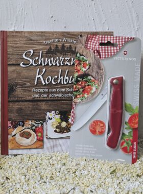 Schwarzw&auml;lder Kochbuch mit Schweizer Vespermesser rot