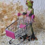 GLF2000 Gl&uuml;cksfrosch Shopping mit Einkaufswagen pink
