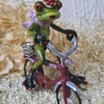 GLF2002 Gl&uuml;cksfrosch Fahrradfahrer mit rotem Fahrrad