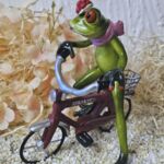 GLF2002 Gl&uuml;cksfrosch Fahrradfahrer mit rotem Fahrrad
