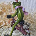 GLF2002 Gl&uuml;cksfrosch Fahrradfahrer mit rotem Fahrrad