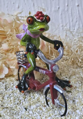 GLF2002 Gl&uuml;cksfrosch Fahrradfahrer mit rotem Fahrrad