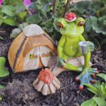 GLF2007 Gl&uuml;cksfrosch Urlauber mit Zelt und Lagerfeuer