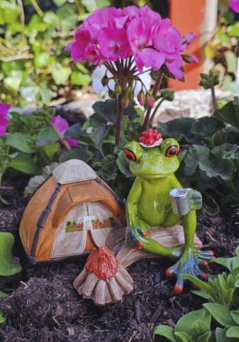 GLF2007 Gl&uuml;cksfrosch Urlauber mit Zelt und Lagerfeuer