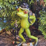 GLF2017 Gl&uuml;cksfrosch Wanderer mit schwarzem Bollenhut gro&szlig;3