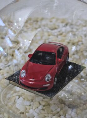 Edelglasflasche mit Porsche 911 Carrera rot