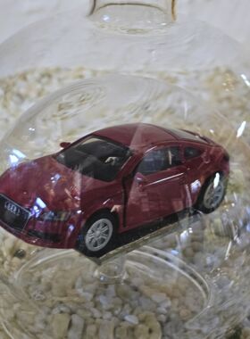 Edelglasflasche mit Siku Fahrzeug Audi TT