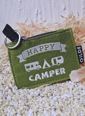 Schl&uuml;sselm&auml;ppchen Happy Camper gr&uuml;n
