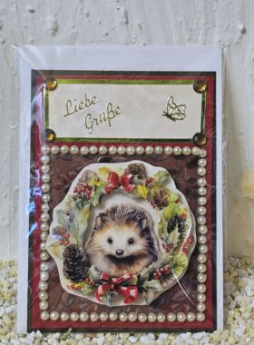 Designerkarte mit Igel 2
