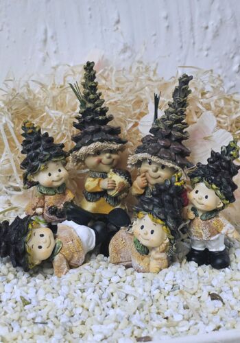 SCHW1102 Wichtelfamilie 2 Erwachsenen Wichtel 4 Kinderwichtel