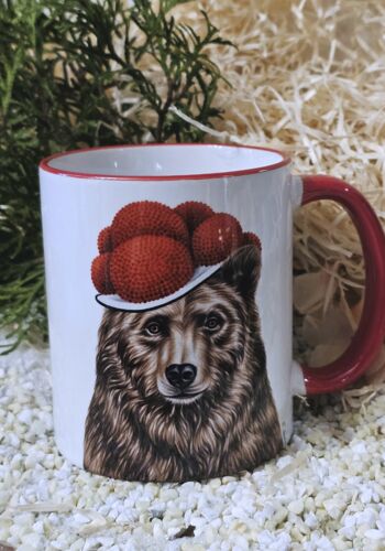 SCHWT2000 Schwarzwald B&auml;r roter Rand roter Henkel