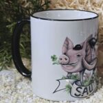 ST203 Schwarzwaldtasse Sau-Cool schwarzer Rand schwarzer Henkel