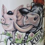 ST203 Schwarzwaldtasse Sau-Cool schwarzer Rand schwarzer Henkel