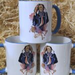 NAT10021 Narrentasse Altnarro blauer Henkel blauer Rand