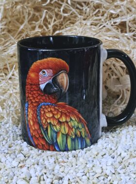 Wildparadiestasse Papagei im Dschungel schwarz