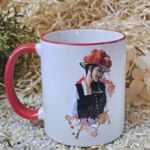 SCHWT2001 Schwarzwaldtasse Schwarzw&auml;lderin roter Rand roter Henkel