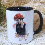 SCHWT2003 Schwarzwaldtasse Schwarzw&auml;lderin innen schwarz schwarzer Henkel