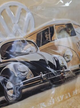 Blechschild VW Bulli und K&auml;fer