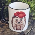 TS10030 Schwarzwaldtasse Igel schwarzer Rand schwarzer Henkel