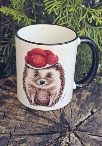 TS10030 Schwarzwaldtasse Igel schwarzer Rand schwarzer Henkel