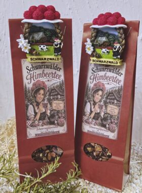 Schwarzw&auml;lder Himbeertee mit Schwarzw&auml;lder Motiv mit Bollenhut