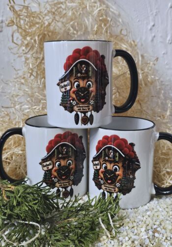 GLT1001 Schwarzwaldtasse freundliche Kuckucksuhr mit Schwarzwaldgru&szlig;