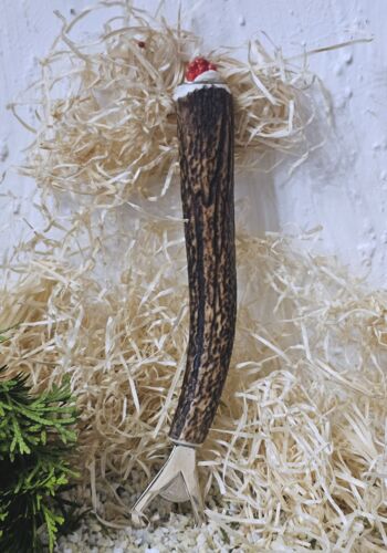 TRM1000 Flaschen&ouml;ffner echt Hirschhorn mit Bollenhut