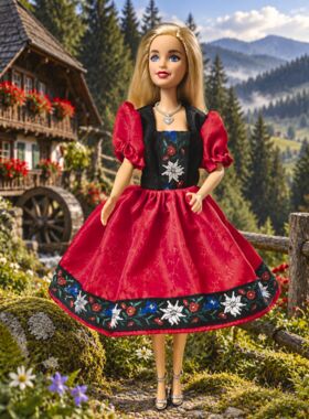 Schwarzwaldmarie im Dirndlkleid rot